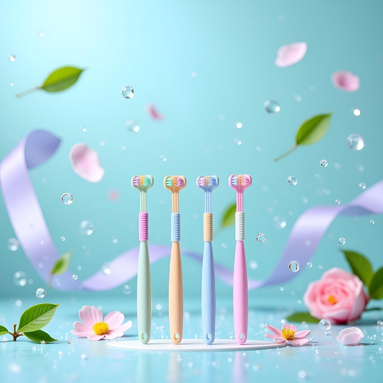 Brighten your smile with our 2-Pack Random Color Three-Sided Soft Hair Toothbrushes! 🪥✨ Perfect for both kids and adults, these innovative brushes clean teeth and gums like never before! #DentalCare #HealthySmile