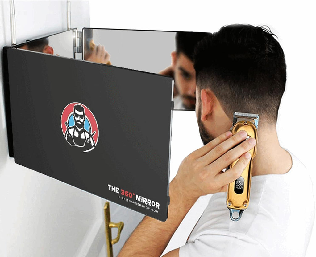 The 360 Mirror - 3 Way Mirror for Self Hair Cutting - Adjustable Trifold Barber Miror to Cut Your Own Hair - Tri Fold Self Haircut System for Men and Women Braiding - Three Sided Miror for Haircuts