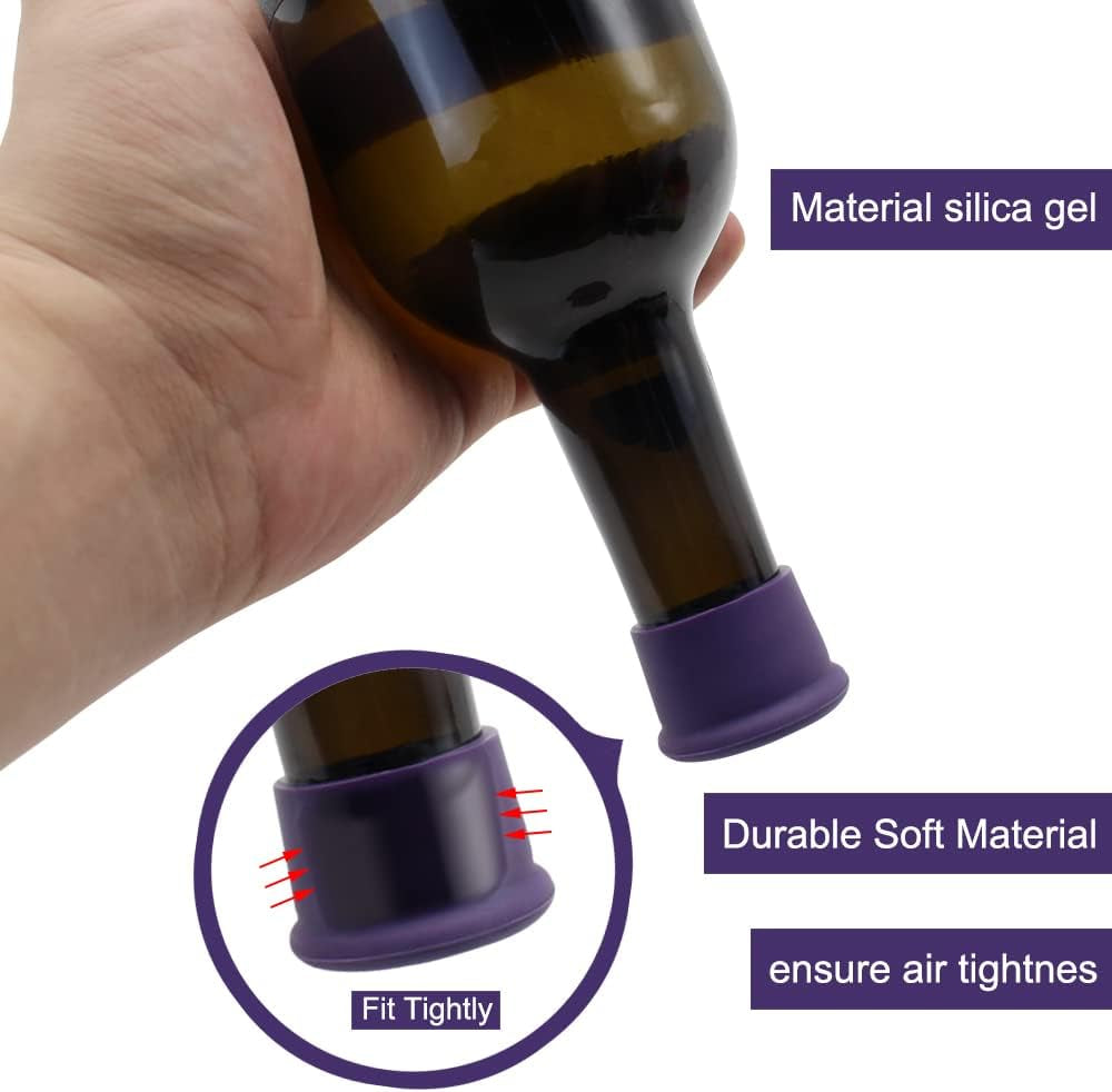 Keep Your Drinks Fresh with These 6PCS Reusable Silicone Wine Corks! 🍷✨ Perfect for Wine, Beer, and Champagne Lovers! 🥂 #EcoFriendly #DrinkFresh