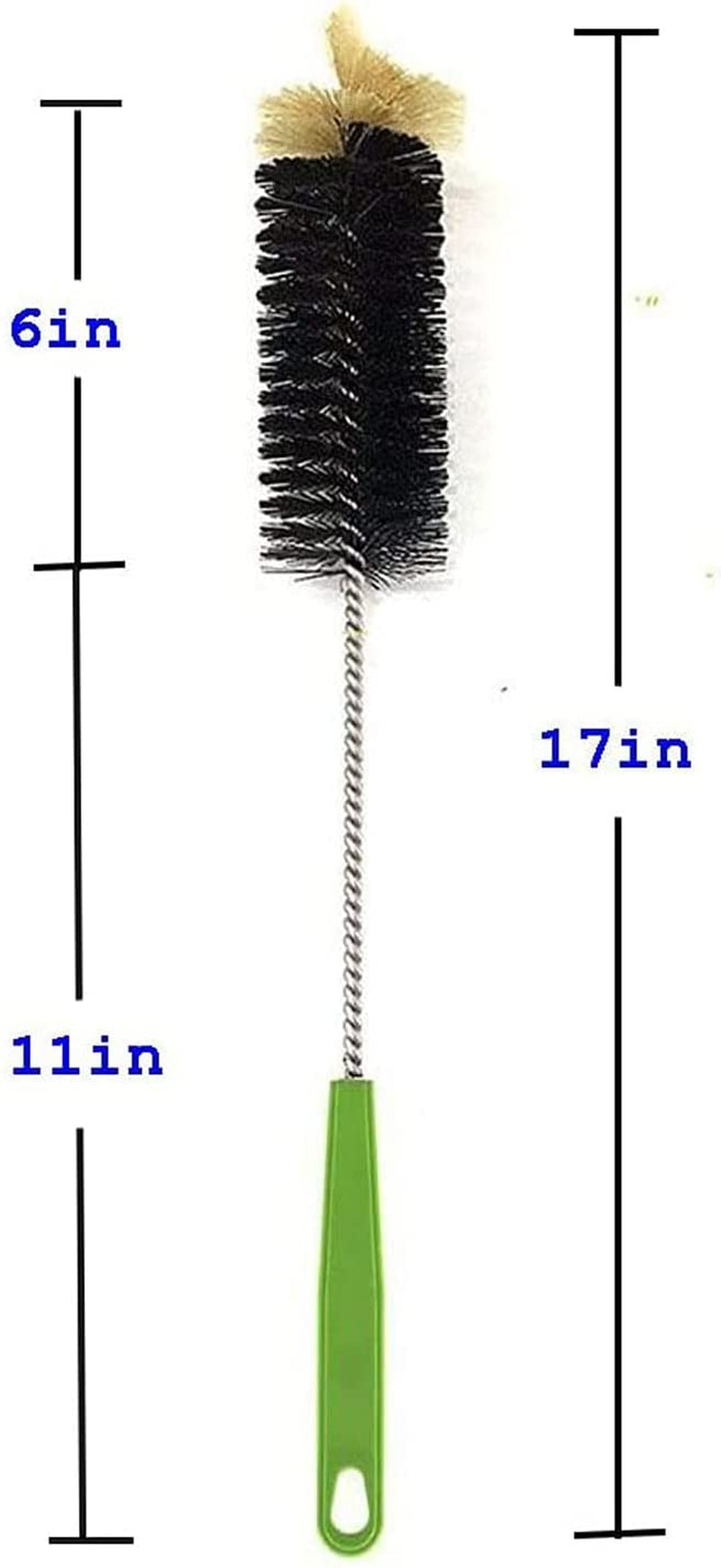 Long Bottle Brush, 17 in Bendable Cleaner Brushes for Cleaning Neck Beer Bottles, Wine, Baby Bottles, Water Bottles, Tumblers, Flask, Bird Feeder, Vase, Pipes and Brewing Supplies Black/1Pack