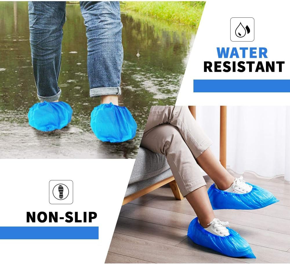 Keep Your Floors Clean with 100 Pack of Waterproof Disposable Shoe Covers – Perfect Fit for Everyone! 💙👟 #CleanHome #ShoeCovers