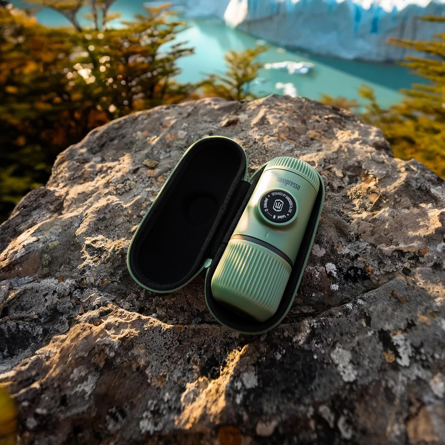 Nanopresso Portable Espresso Maker Bundled with Protective Case, Upgrade Version of Minipresso, Mini Travel Coffee Machine, Perfect for Camping, Travel and Office (Elements Moss Green)