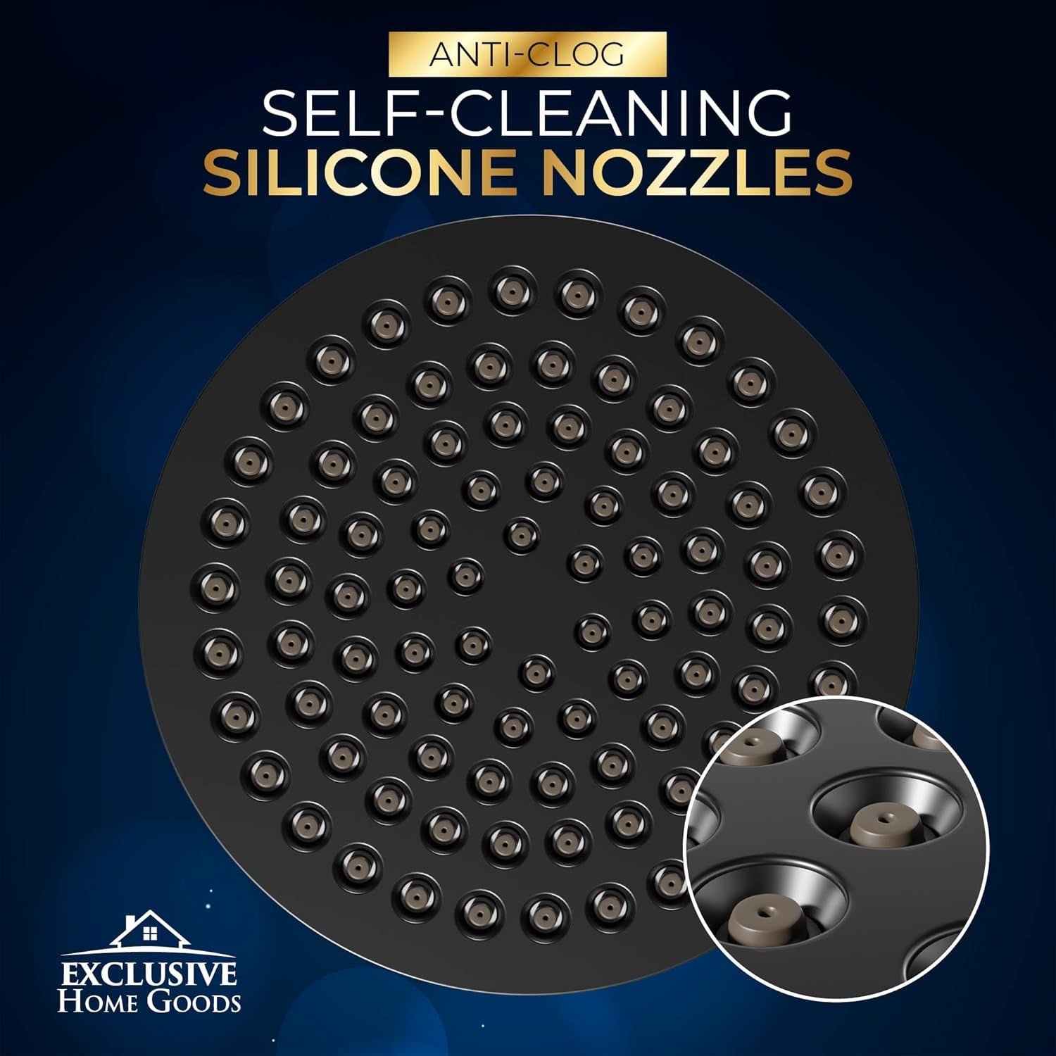 Experience the Ultimate Spa-Like Shower with Our 6" High Pressure Matte Black Rainfall Shower Head - Rustproof, Adjustable, and Easy to Install