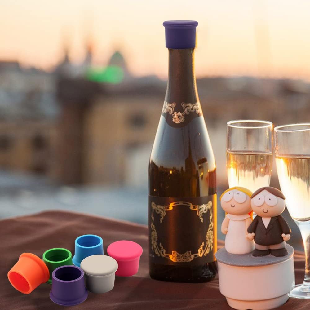 Keep Your Drinks Fresh with These 6PCS Reusable Silicone Wine Corks! 🍷✨ Perfect for Wine, Beer, and Champagne Lovers! 🥂 #EcoFriendly #DrinkFresh