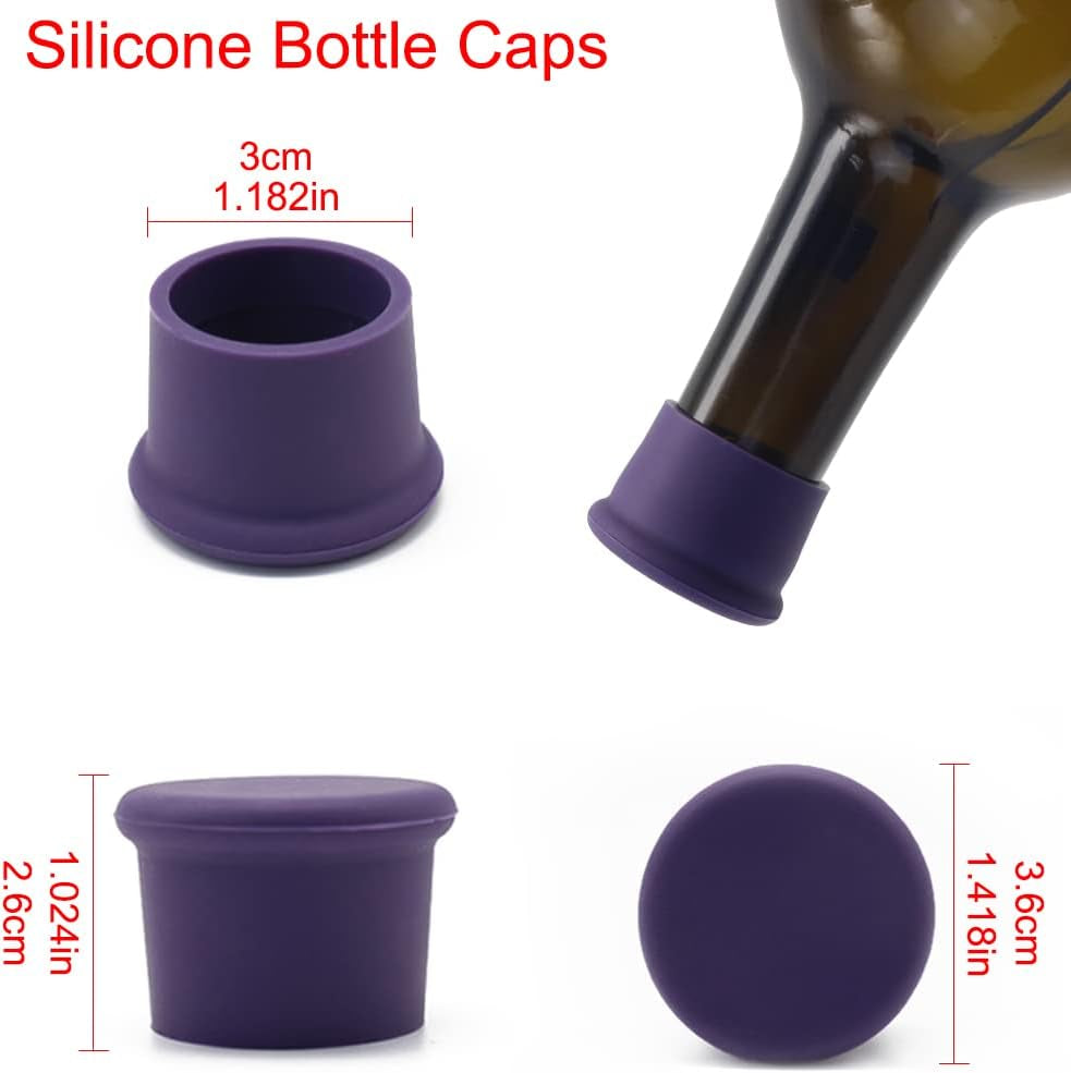 Keep Your Drinks Fresh with These 6PCS Reusable Silicone Wine Corks! 🍷✨ Perfect for Wine, Beer, and Champagne Lovers! 🥂 #EcoFriendly #DrinkFresh