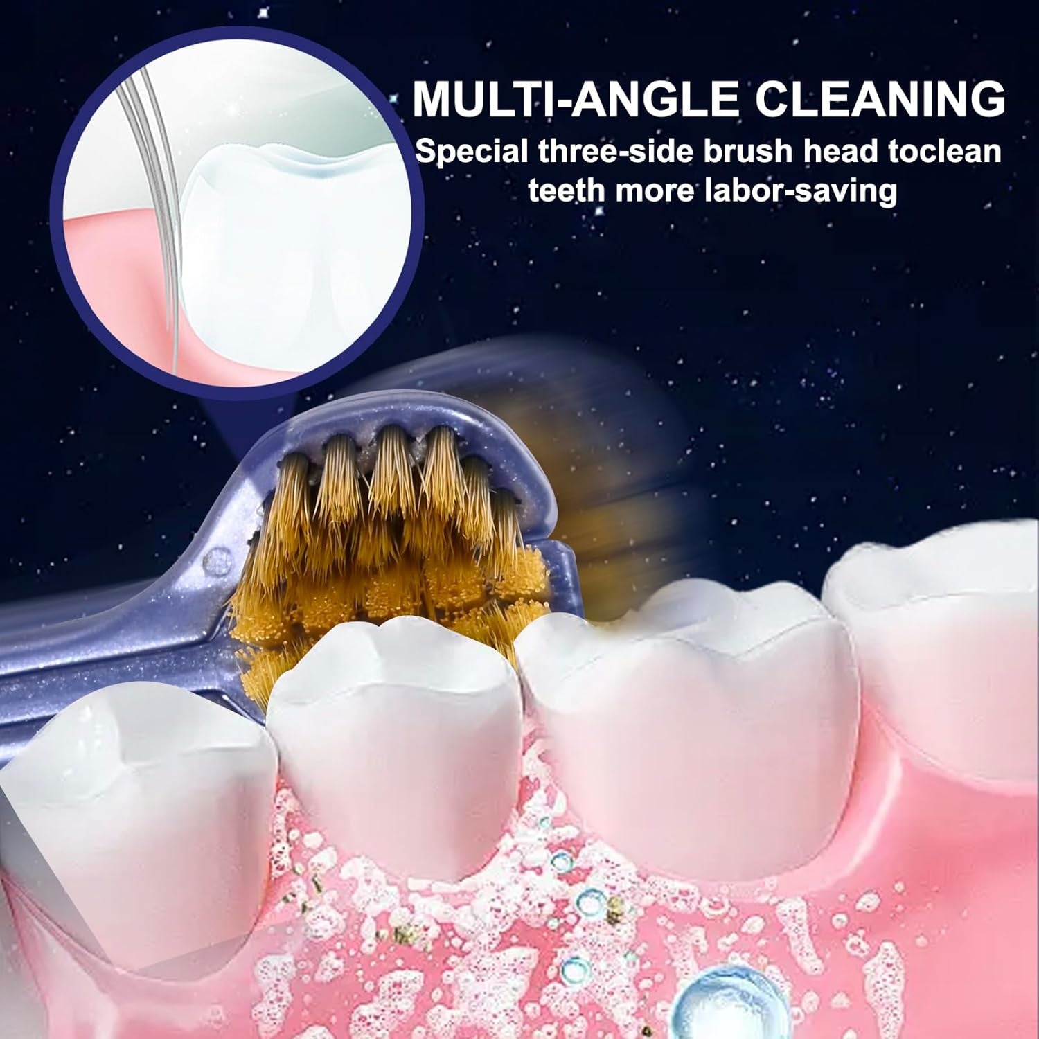 Upgrade Your Oral Care Routine with Our 4-Piece 3-Sided Toothbrush Set! Perfect for Adults & Teens in Stylish Black, White, Brown, and Blue! 🪥✨