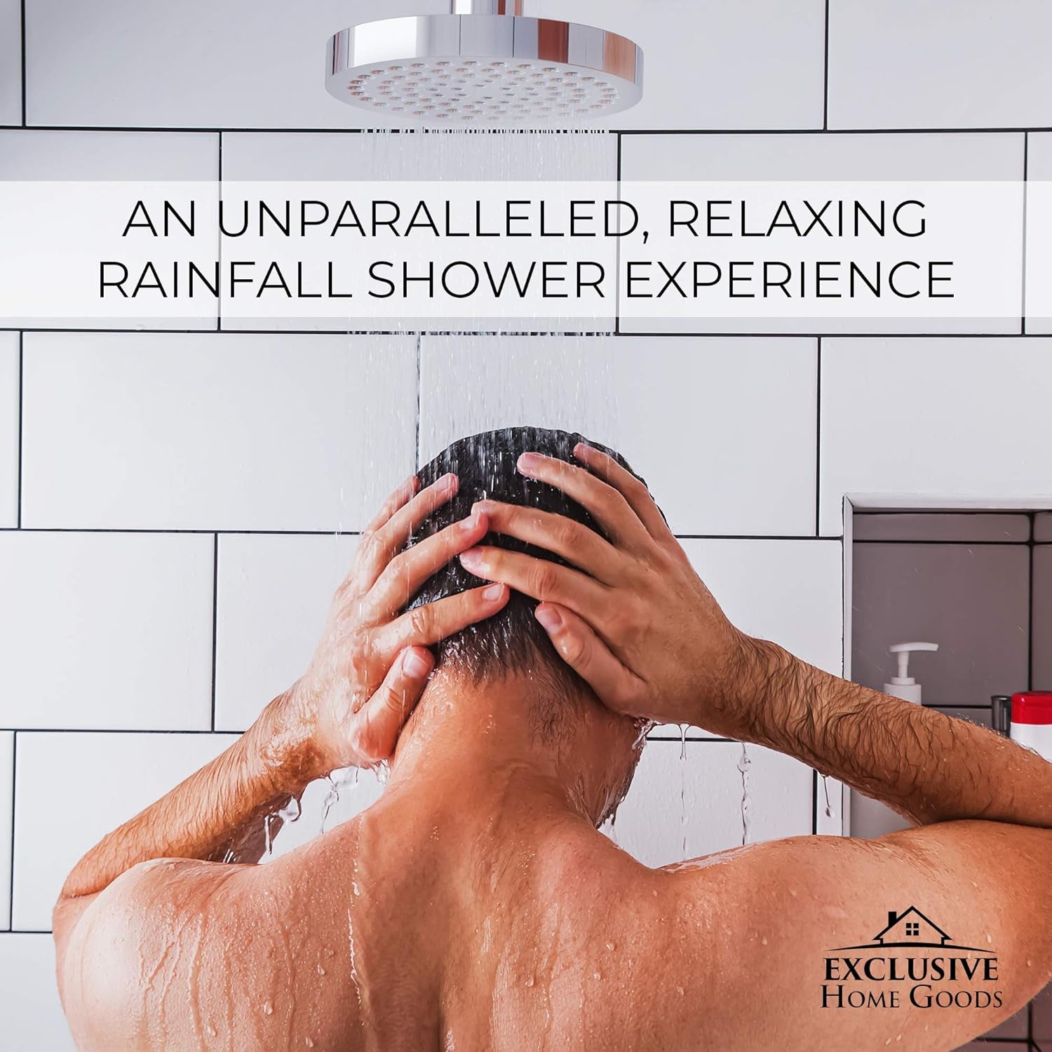 Experience the Ultimate Spa-Like Shower with Our 6" High Pressure Matte Black Rainfall Shower Head - Rustproof, Adjustable, and Easy to Install