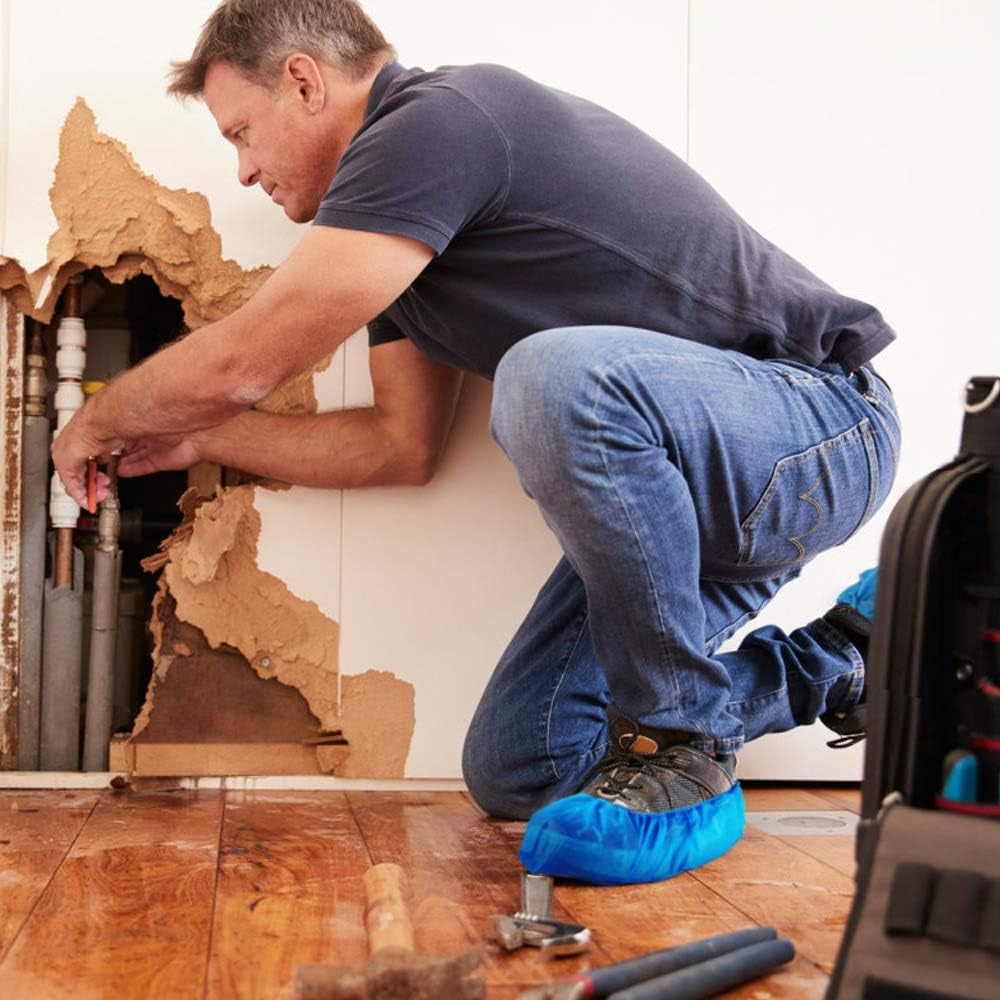 Keep Your Floors Clean with 100 Pack of Waterproof Disposable Shoe Covers – Perfect Fit for Everyone! 💙👟 #CleanHome #ShoeCovers