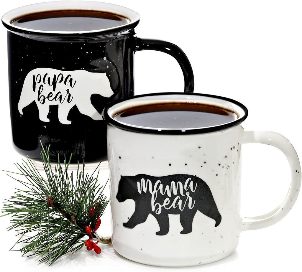 Mama Bear Papa Bear Mug Set of 2, Mom Dad Gift, Parents Couple Coffee Mug