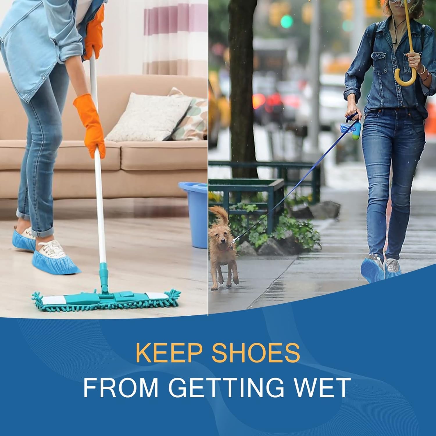 Stay Clean and Stylish with  Disposable Shoe Covers! 🌟 100 Waterproof Booties for Indoor Use - Perfect Fit for Everyone! 👟💙 #HomeEssentials #CleanLiving