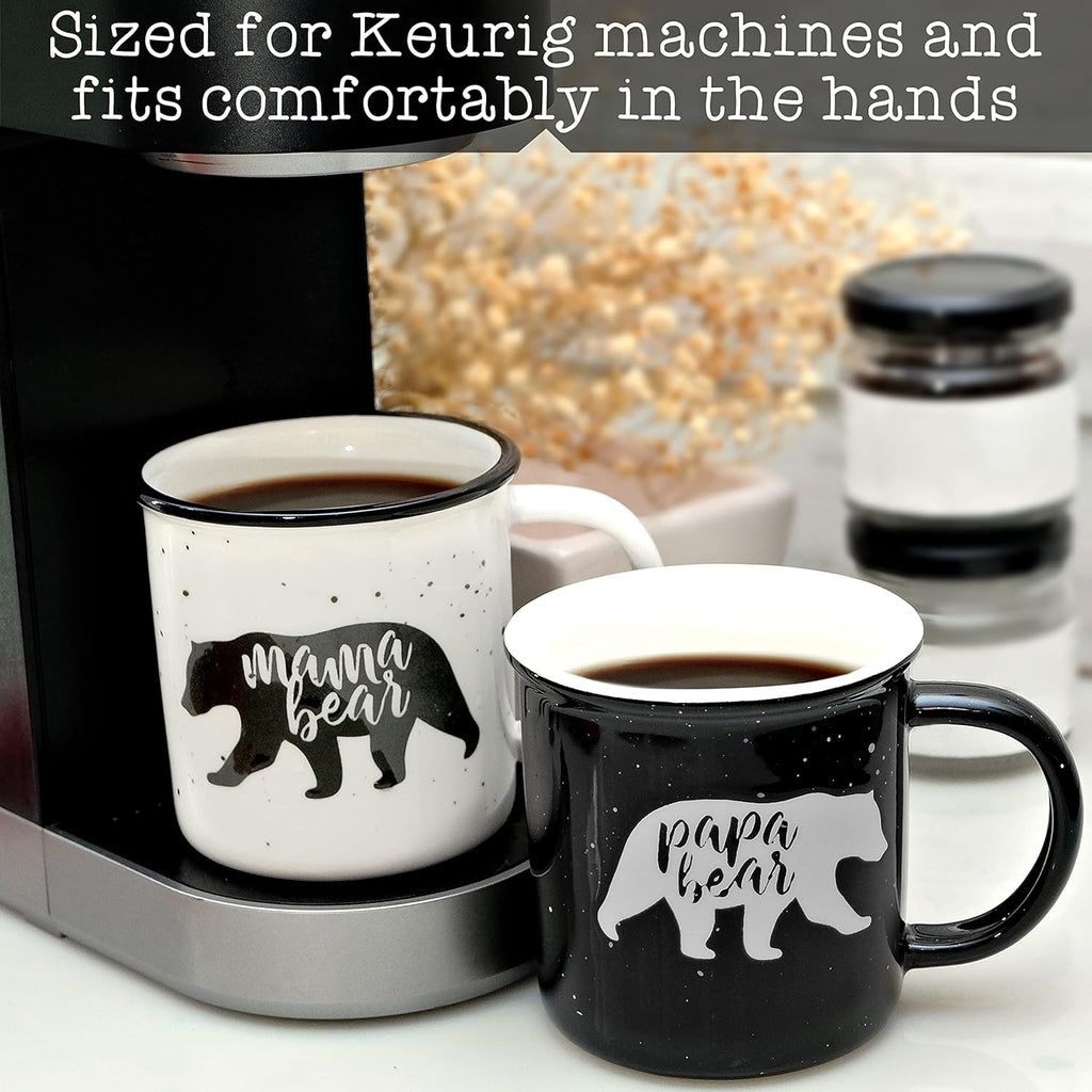 Mama Bear Papa Bear Mug Set of 2, Mom Dad Gift, Parents Couple Coffee Mug